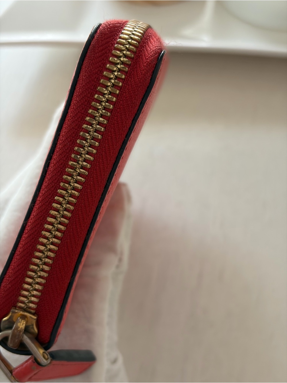 MCM Red Saffiano Zip-Around Continental Wallet - Picture 4 of 16